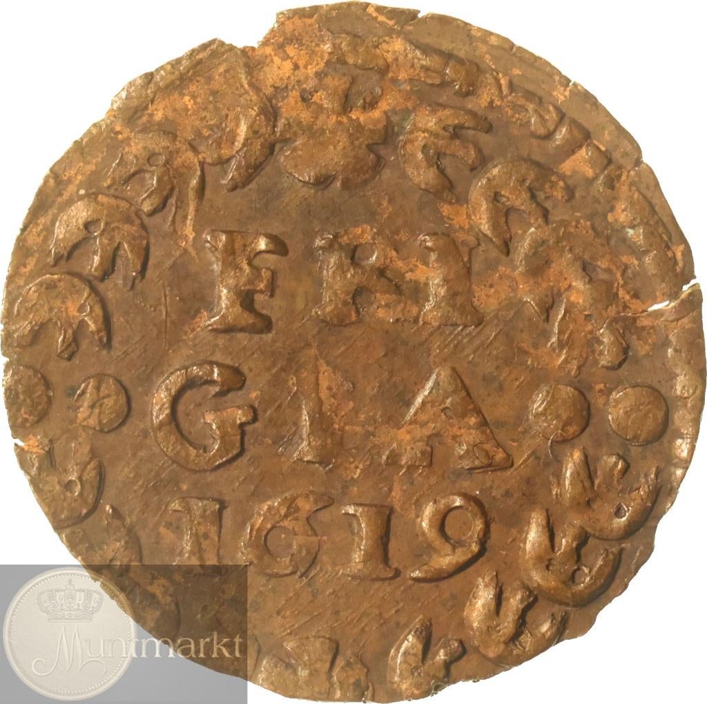 Reckheim - Duit 1619, Ophalen of Verzenden, Vóór koninkrijk, Overige waardes, Losse munt