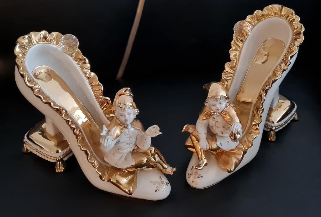 Capodimonte bladgoud swarovski schoenen, Ophalen of Verzenden