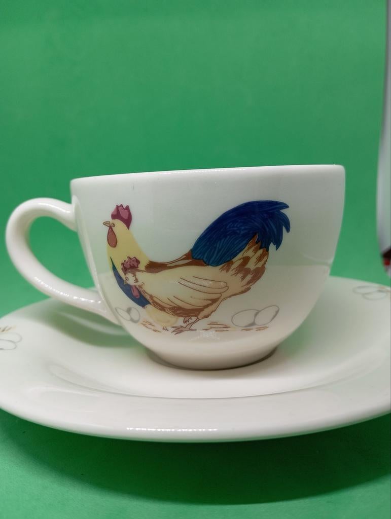 Van Cleef Kop en Schotel met Haan Decoratie, Huis en Inrichting, Keuken | Servies, Zo goed als nieuw, Kop(pen) en/of Schotel(s)