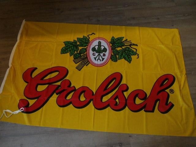 Grolsch vlag (nr.1)  144x94 cm., Ophalen of Verzenden, Nieuw, Overige typen, Grolsch