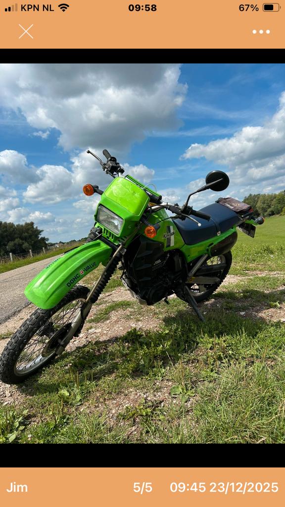 Kawasaki klr600 oldtimer 1984, Ophalen