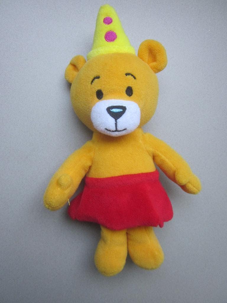 Studio 100 geel zacht pluche Bumba beer knuffel rood rokje, Overige merken, Overige karakters, Beer, Nieuw