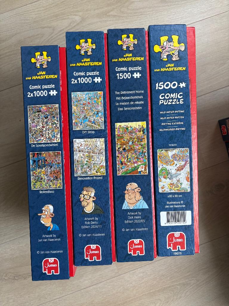 Jan van Haasteren puzzels, Hobby en Vrije tijd, Denksport en Puzzels, Zo goed als nieuw, Legpuzzel, 500 t/m 1500 stukjes, Ophalen of Verzenden