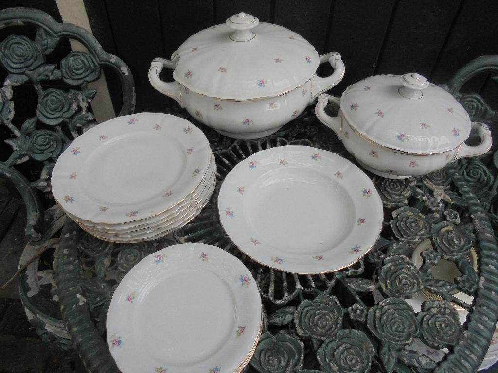 Dinerservies Bavaria met kleine bloem boeketjes met roosjes, Ophalen of Verzenden