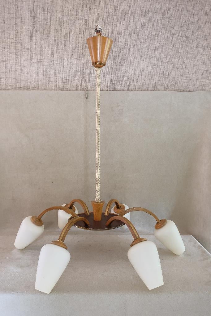 plafondlamp hanglamp vintage lamp, Ophalen of Verzenden, Zo goed als nieuw, Glas