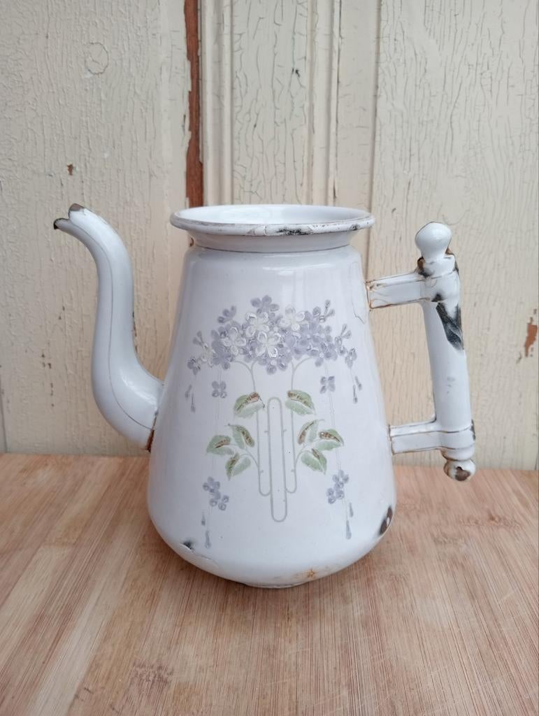 Art Deco Franse emaille koffiepot zonder deksel, Ophalen of Verzenden