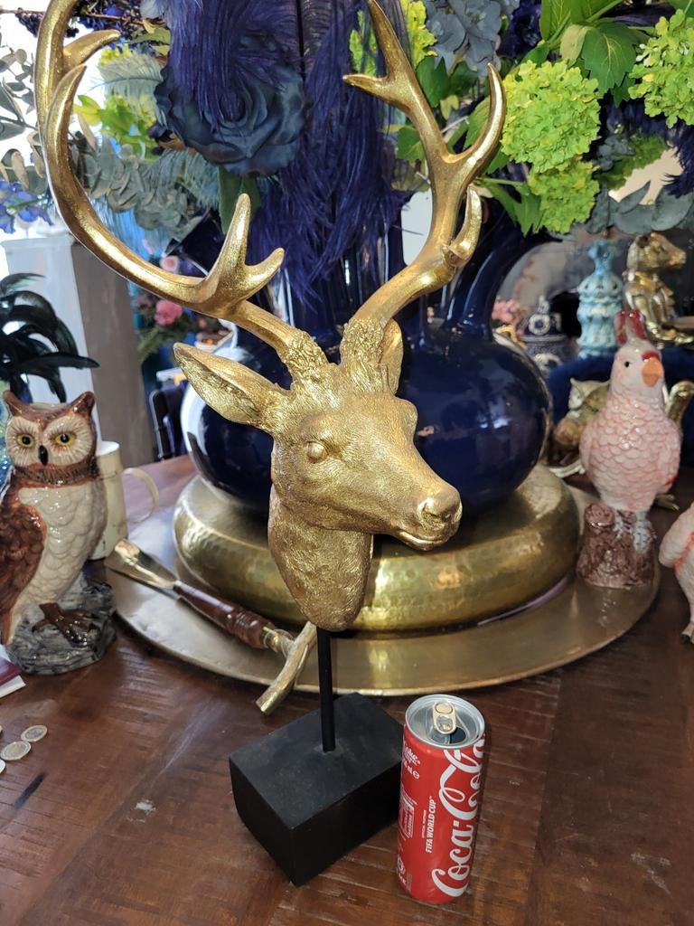 Gouden Hertenkop Decoratie - Elegant & Stijlvol, Ophalen of Verzenden, Zo goed als nieuw