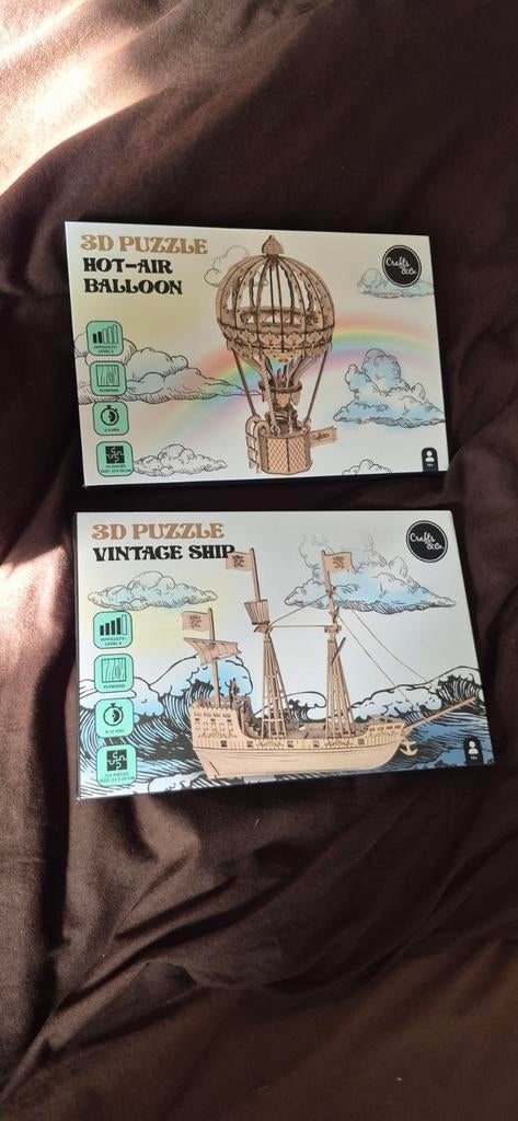 3D puzzel heteluchtballon en schip, Ophalen, Minder dan 500 stukjes, Rubik's of 3D-puzzel