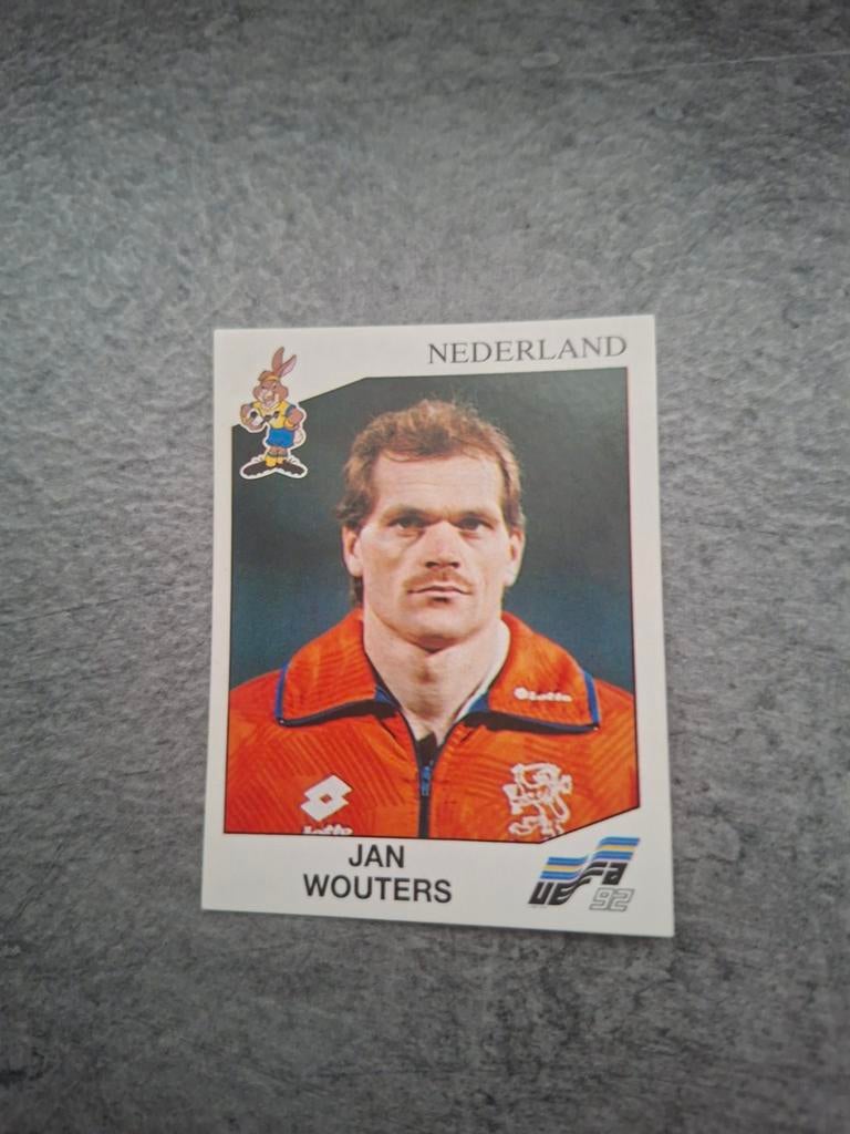 Panini sticker Euro 92. Speler Jan Wouters Nederland., Verzenden, Zo goed als nieuw, Sticker