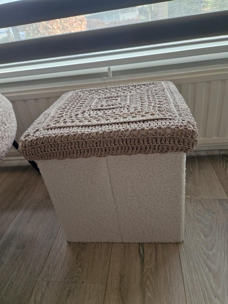 Poef vouwbaar, Ophalen, Rond, Minder dan 50 cm, Minder dan 50 cm