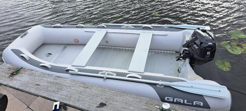 Gala Rubberboot met motor, Watersport en Boten, Rubberboten, Gebruikt, Overige merken, Aluminium, Minder dan 70 pk, Benzine, Ophalen