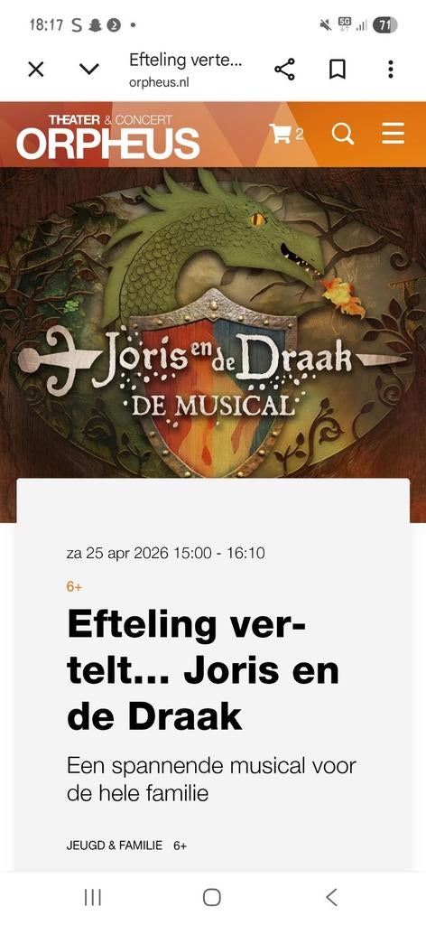 Joris en de draak tickets, Twee personen