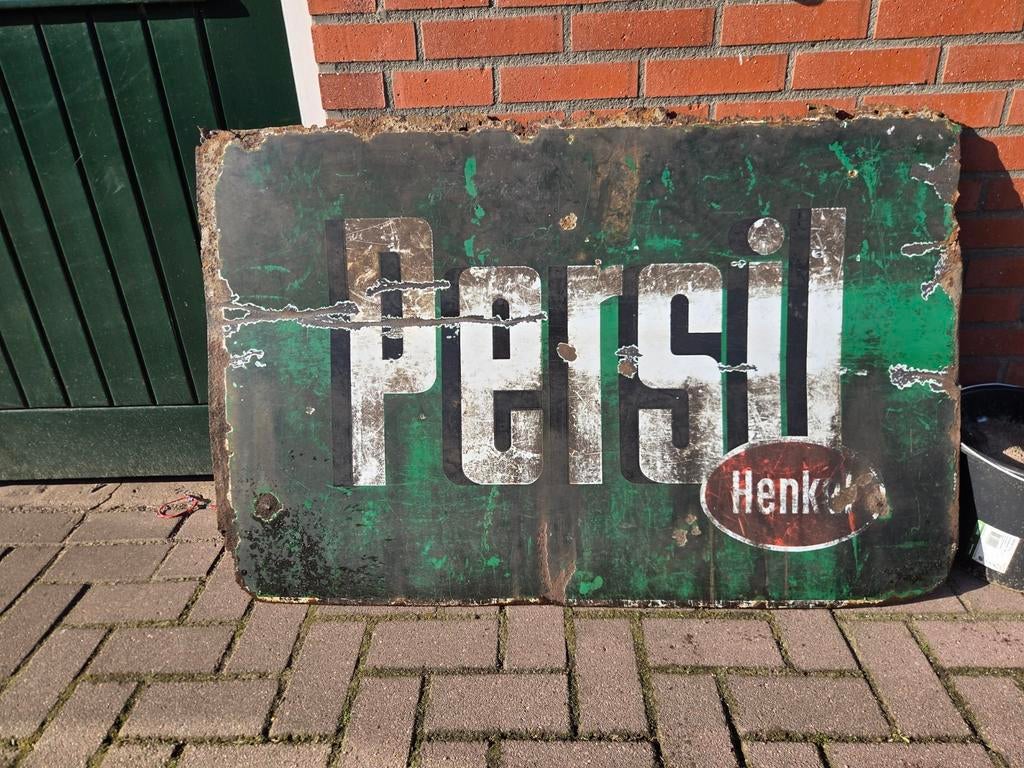 Emaille persil bord., Verzamelen, Ophalen of Verzenden, Reclamebord