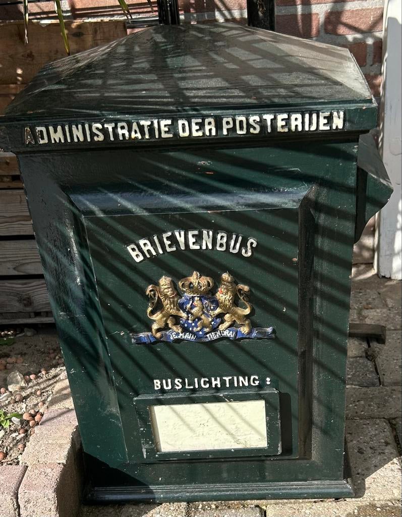 Antiek PTT brievenbus 1906 Nederland - Diepenbrock & Reigers, Ophalen, Gebruikt, IJzer, Staande brievenbus