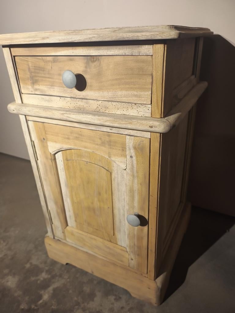 Massief teak kastje | vintage | opgeknapt, Huis en Inrichting, Slaapkamer | Nachtkastjes, Ophalen, Zo goed als nieuw, Minder dan 45 cm