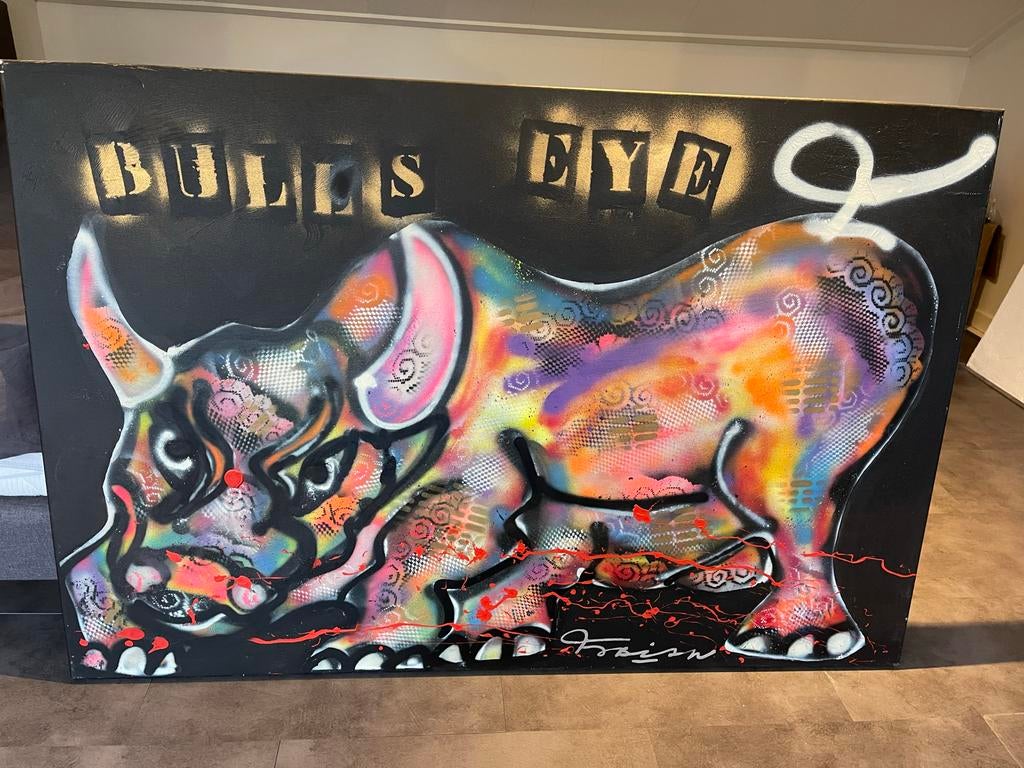 Fabian schilderij "Bulls Eye" - 150x100 cm, Antiek en Kunst, Ophalen