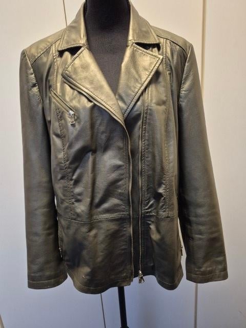 Leren jas dames groen maat 46, Maat 46/48 (XL) of groter, Nieuw, Ophalen of Verzenden, Gerry weber