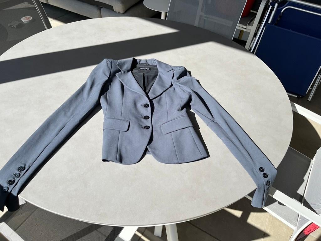 Blauw/grijs Patrizia Pepe jasje, maat 42 = 36, Verzenden, Zo goed als nieuw, Patrizia Pepe, Jasje