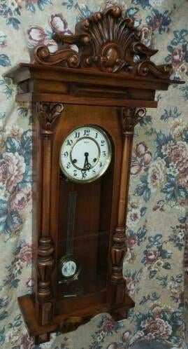 notenhouten wandklok met mooie bimbam-slag, Ophalen of Verzenden