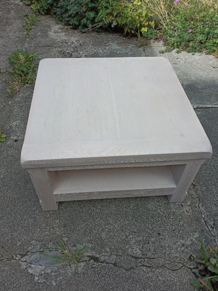 Massief eiken hoektafel 70 x 70, Ophalen, 50 tot 100 cm, 50 tot 75 cm, 50 tot 100 cm