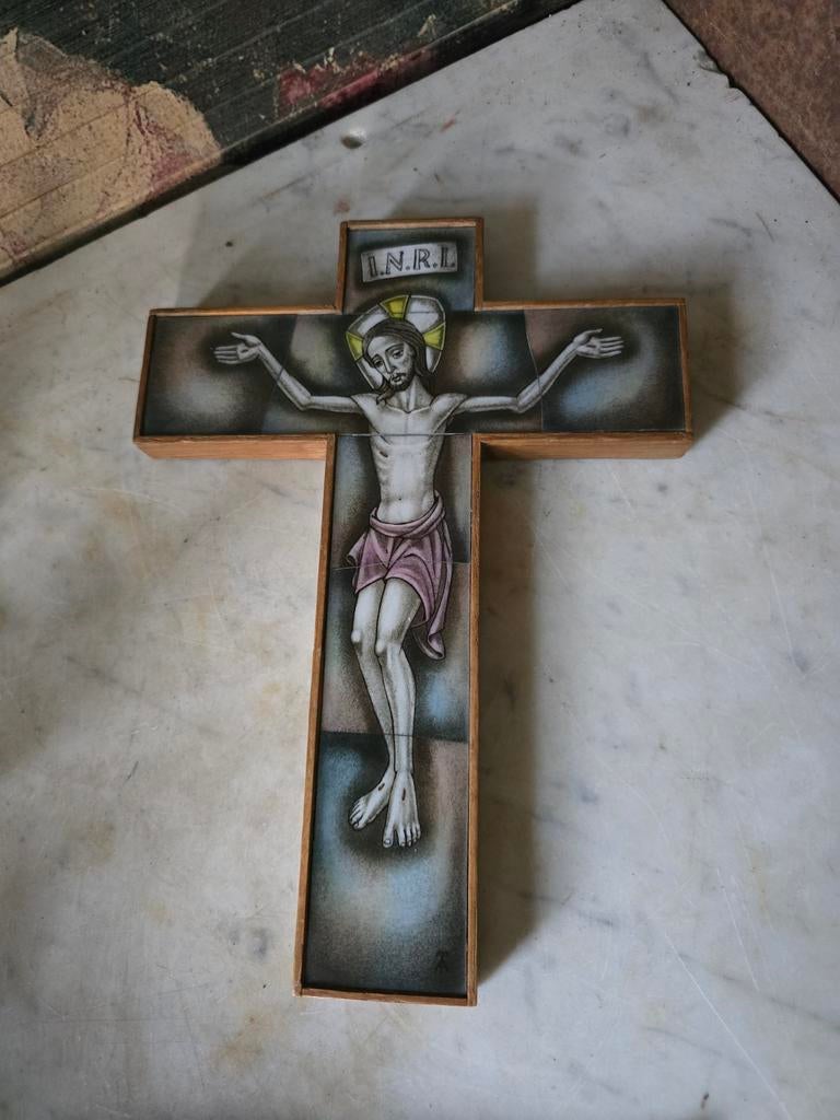 Opaline kruisbeeld, Ophalen of Verzenden