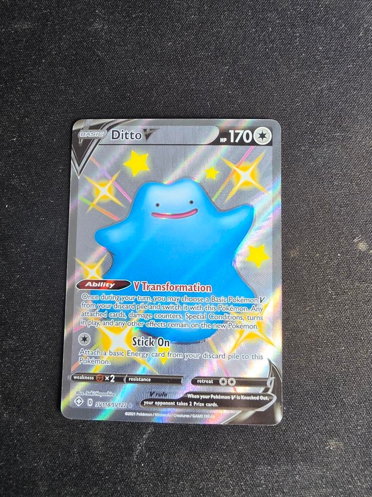 Ditto V, Hobby en Vrije tijd, Verzamelkaartspellen | Pokémon, Ophalen, Zo goed als nieuw, Losse kaart, Foil