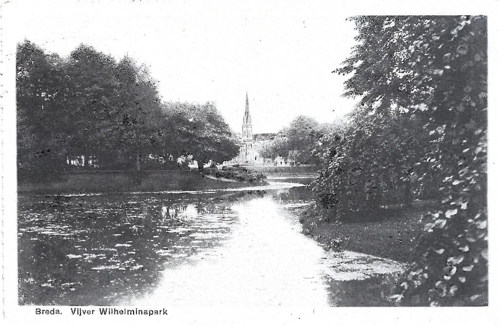 AK Breda - Vijver Wilhelminapark, Verzenden, 1920 tot 1940, Gelopen, Noord-Brabant