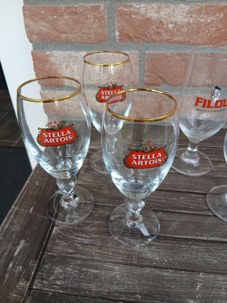 Speciaal bier glazen Grimbergen La Chouffe La Trappe t IJ, Ophalen of Verzenden, Zo goed als nieuw, Glas of Glazen, Overige merken