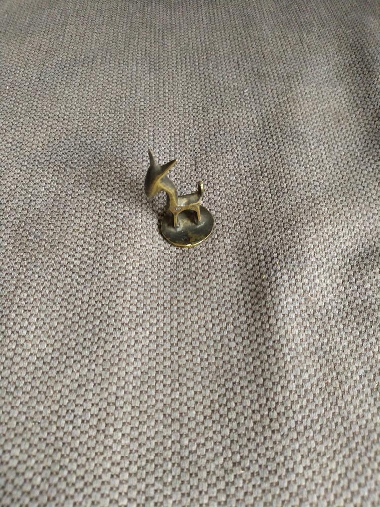 Vintage Messing Geitje Miniatuur Beeldje, Antiek en Kunst, Ophalen of Verzenden