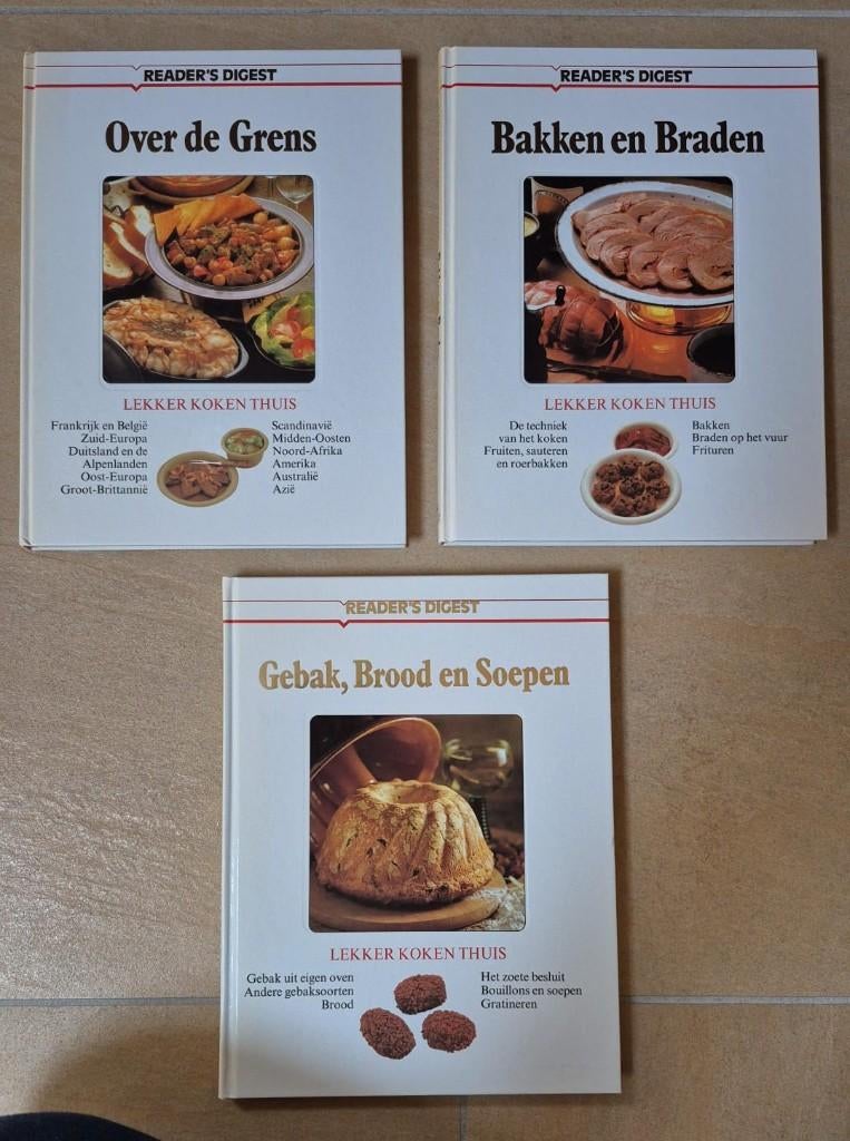 3 Kookboeken o.a. Bakken & Braden en Over de Grens, Boeken, Kookboeken, Ophalen of Verzenden, Gelezen, Overige gebieden