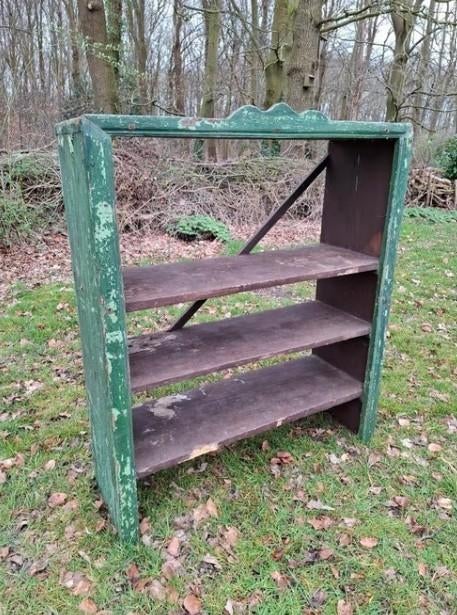 Oud brocante houten rek, Ophalen