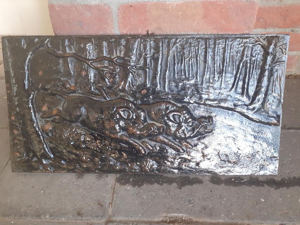 gietijzeren reliëf sculptuur plaat ., Ophalen of Verzenden