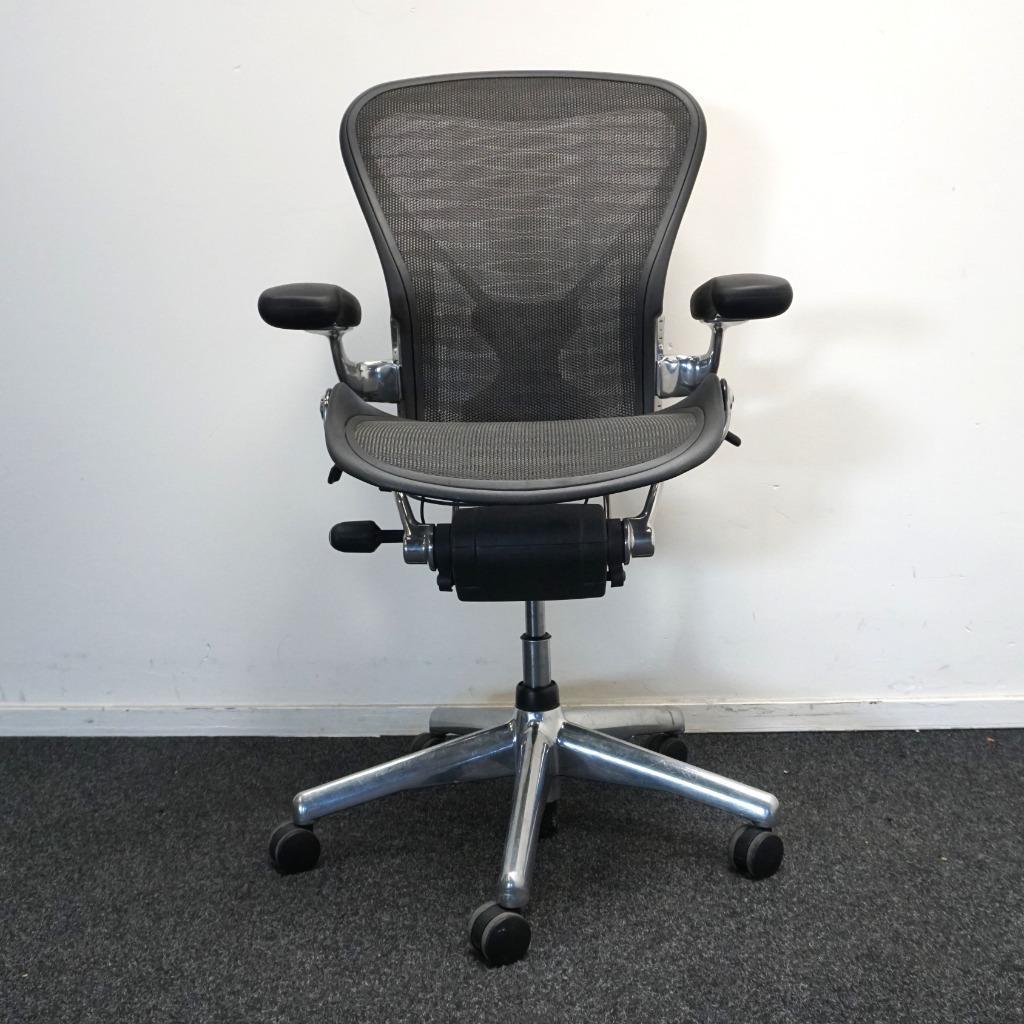 Herman Miller Aeron type B Bureaustoelen | Grafiet / Chroom, Gebruikt, Overige kleuren, -, -