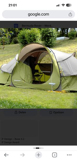 Quechua tent base 4.2 seconds pop up met 2 slaapcabines, Caravans en Kamperen, Tenten, Ophalen, Gebruikt, Tot en met 4
