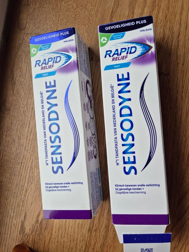 Twee tubes Sensodyne Rapid Relief Mint Gel Tandpasta, Sieraden, Tassen en Uiterlijk, Uiterlijk | Mondverzorging, Nieuw, Tandpasta