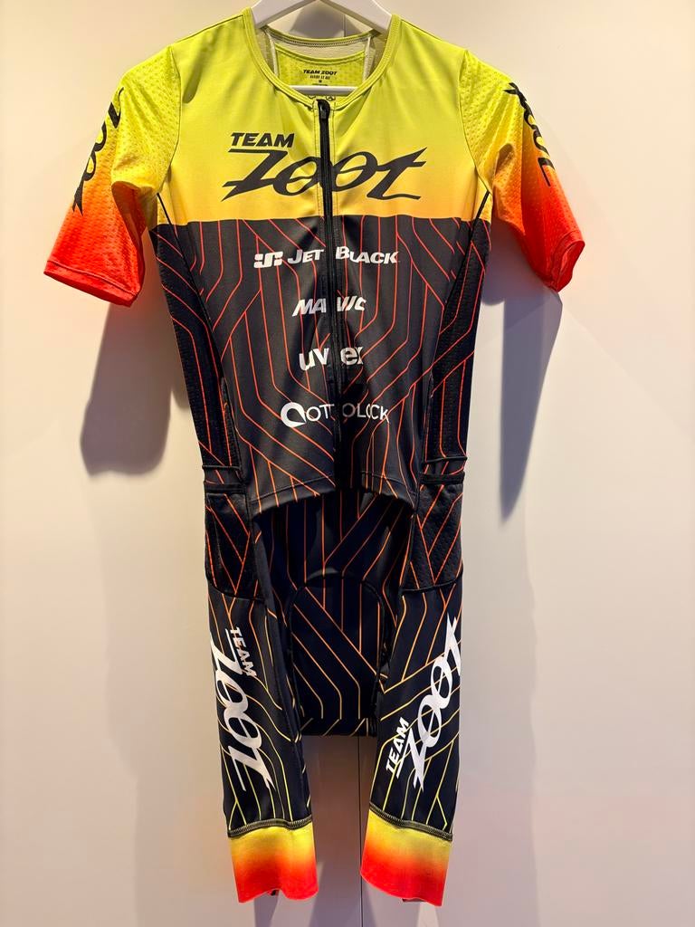 Zoot triathlon aero full zip racesuit - medium, Maat 48/50 (M), Geel, Ophalen of Verzenden, Hardlopen of Fietsen
