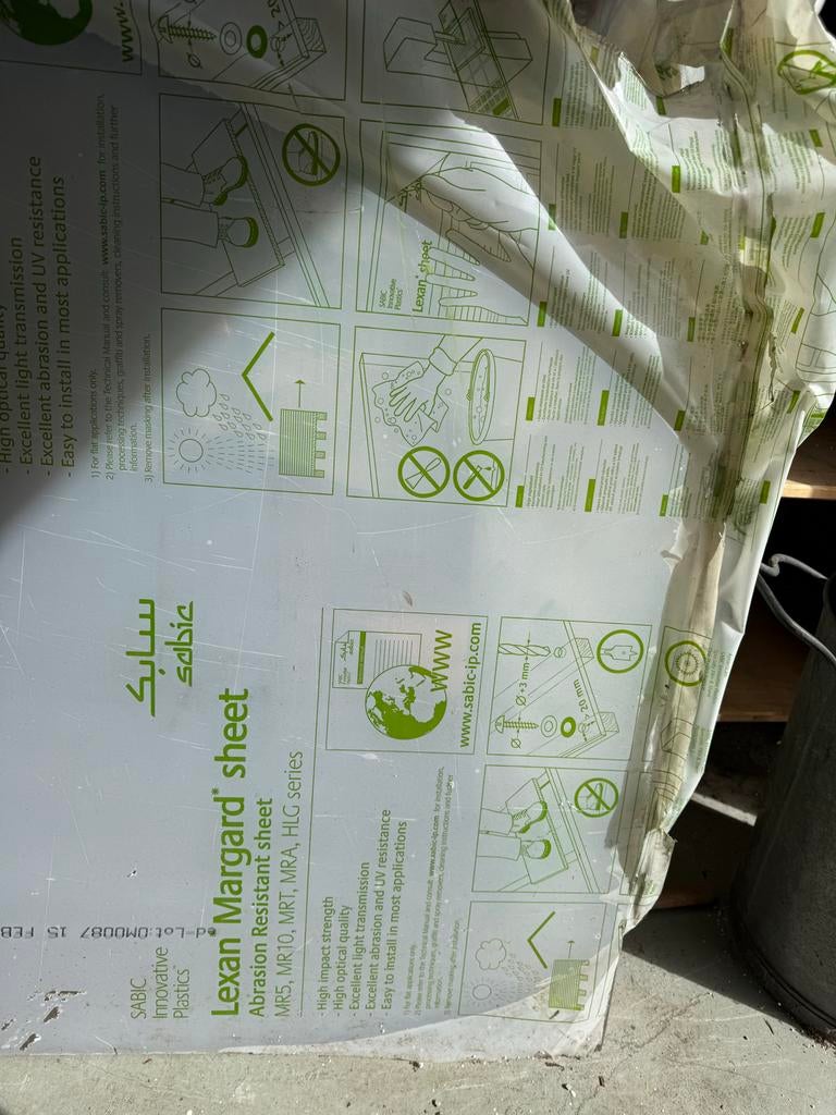 Glasheldere Polycarbonaat Plaat - Lexan Margard Sheet, Ophalen, Nieuw, Overige materialen, Minder dan 20 mm