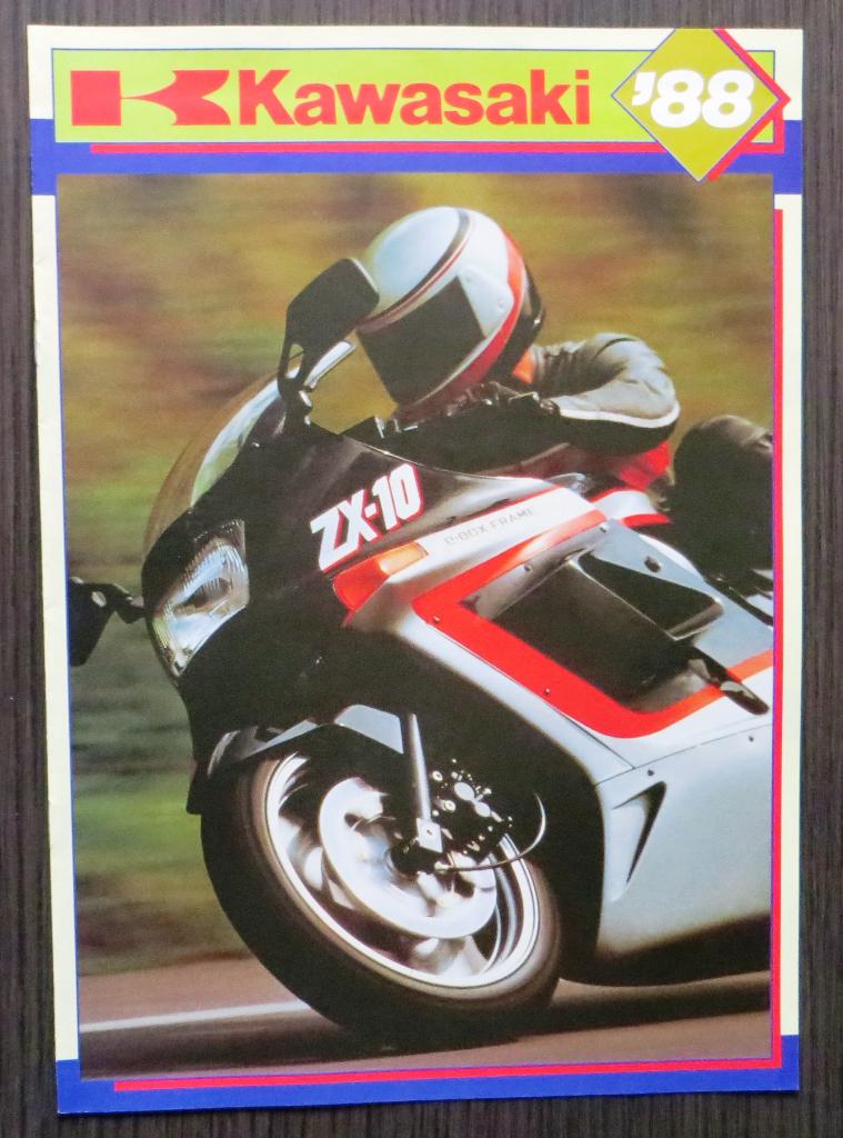Folder Kawasaki 1988 Modelprogramma - 8 blz (Nederlands), Verzenden, Kawasaki