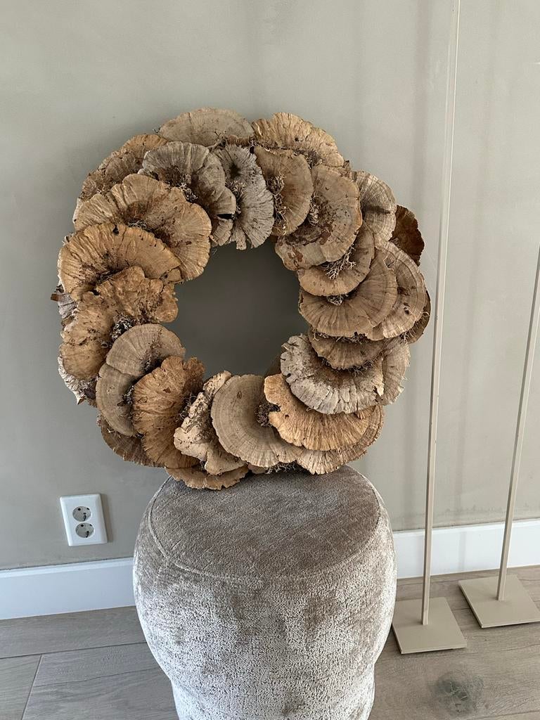 2 Kransen van grote zwammen - Natuurlijke decoratie, Ophalen, Gebruikt