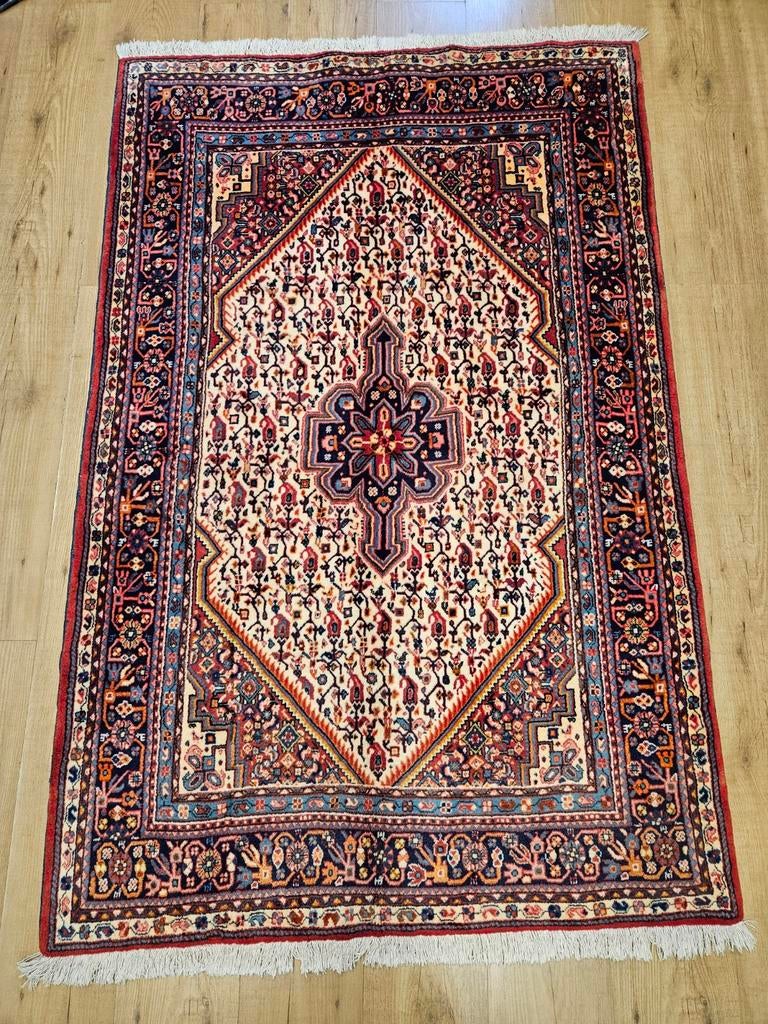 Handgeknoopt perzisch tapijt sarough 178x111, Info@SlatsAntiek.nl, Crème, 100 tot 150 cm, Perzisch