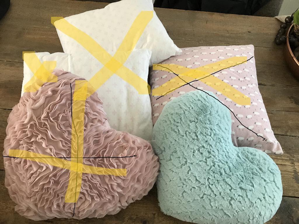 zacht kussen hart, Ophalen of Verzenden, Zo goed als nieuw, Groen, Hartvormig