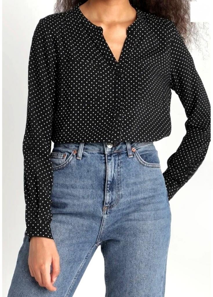 Only stijlvolle blouse Polkadot Vintage style, Kleding | Dames, Blouses en Tunieken, Only, Zwart, Ophalen of Verzenden, Zo goed als nieuw