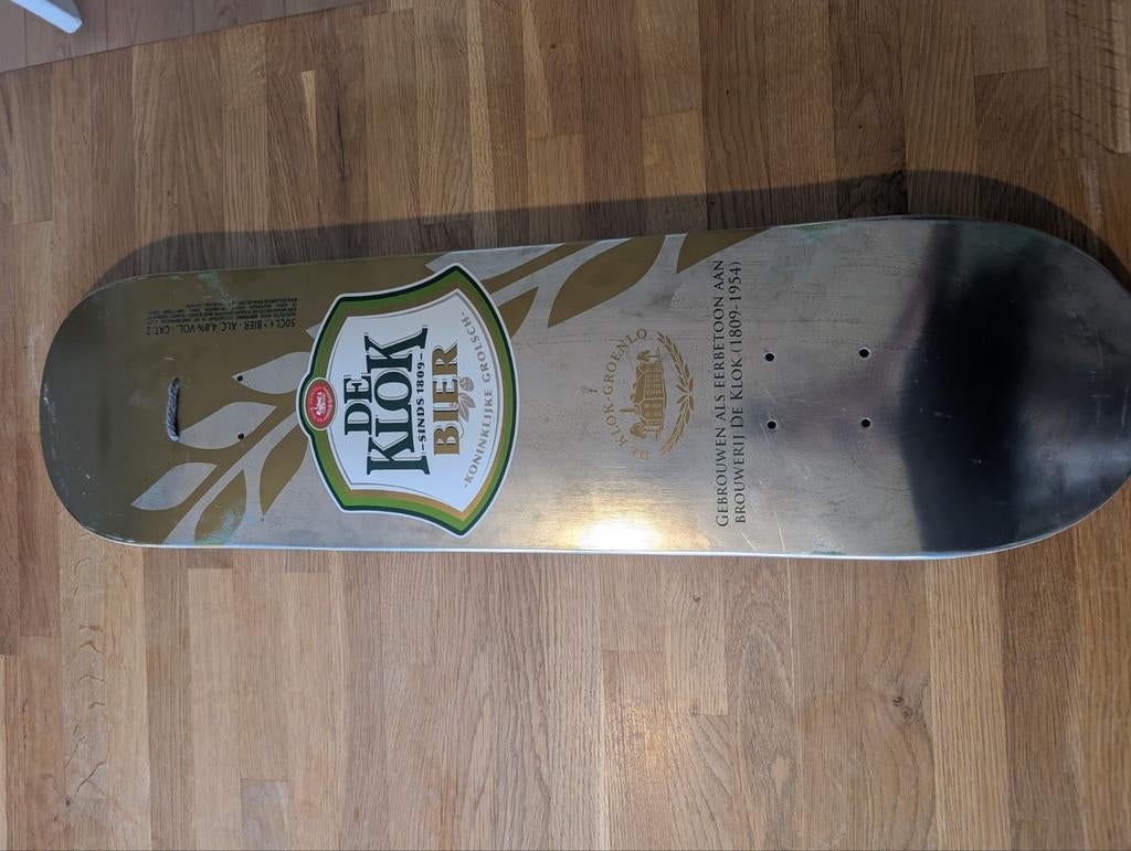 Klok bier skateboard deck, Ophalen, Zo goed als nieuw, Skateboard