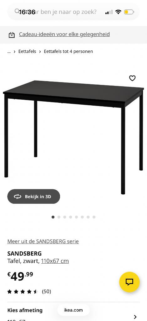 IKEA Eettafel met twee IKEA eettafel stoelen, Ophalen, Gebruikt, 100 tot 150 cm, 50 tot 100 cm