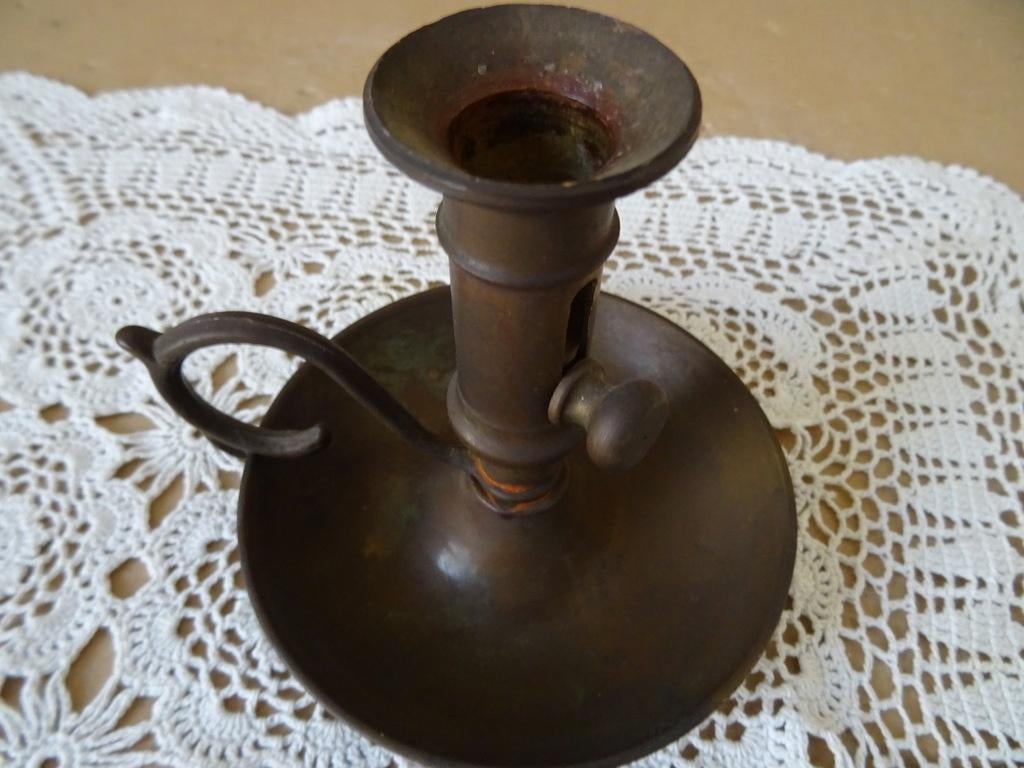 19e eeuw antieke blaker kandelaar koperen blaker 10cm 1850, Ophalen of Verzenden, Koper of Brons