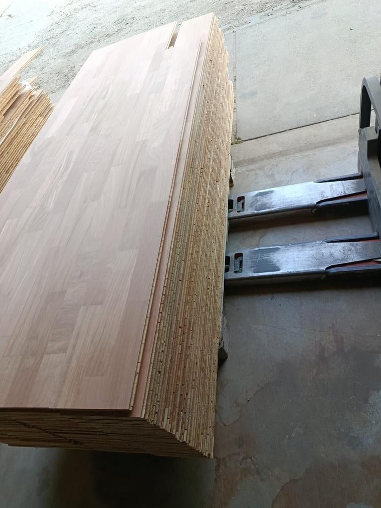 54M2 kersen houten duoplank vloerdelen #VERNIEUWD#, Gebruikt, 10 m² of meer, 10 tot 30 cm, Hout