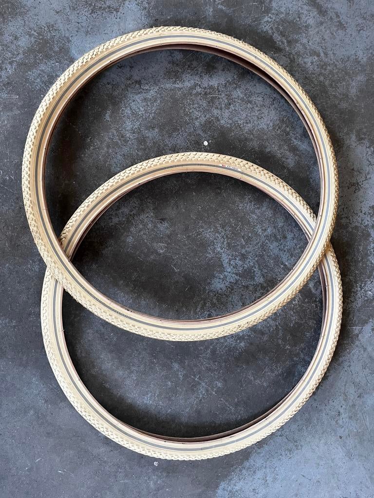 2x 26 inch creme kleurige banden, Fietsen en Brommers, Ophalen of Verzenden, Nieuw, Band