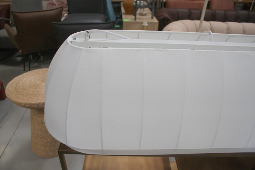 Prachtige lange hanglamp stof ovaal wit (Northern Stijl), Huis en Inrichting, Ophalen, Zo goed als nieuw, Stof, Minder dan 50 cm