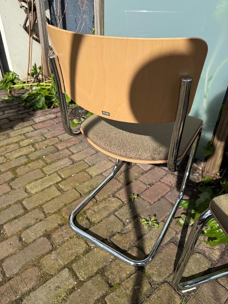 4x Thonet S43 eetkamerstoelen buisframe Bauhaus, Huis en Inrichting, Stoelen, Ophalen, Gebruikt, Overige kleuren, Vier