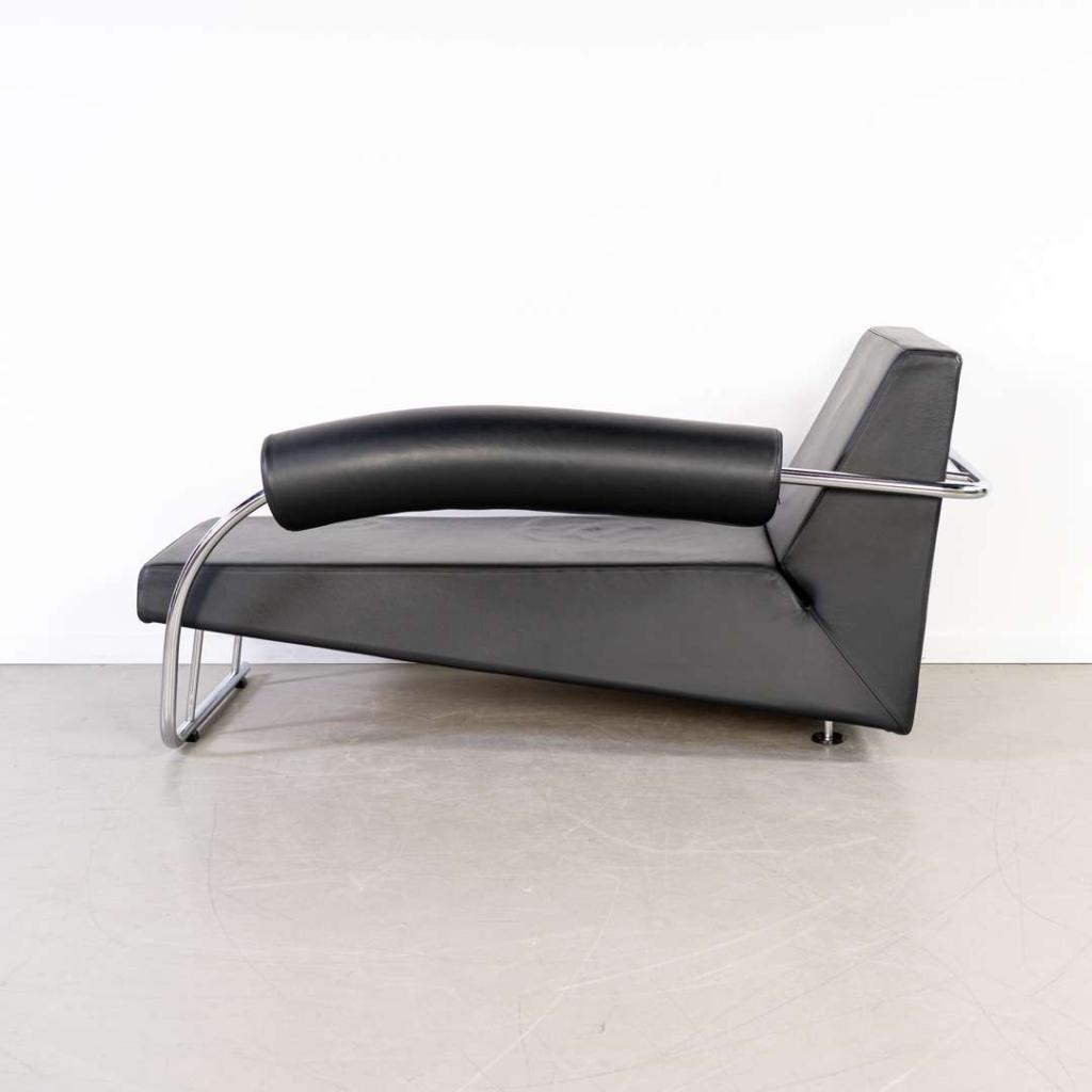 1x Gispen Karel Doornman Chaise Longue Leer – Chroom, Huis en Inrichting, Fauteuils, Niet ingevuld, Niet ingevuld, Leer, Ophalen of Verzenden